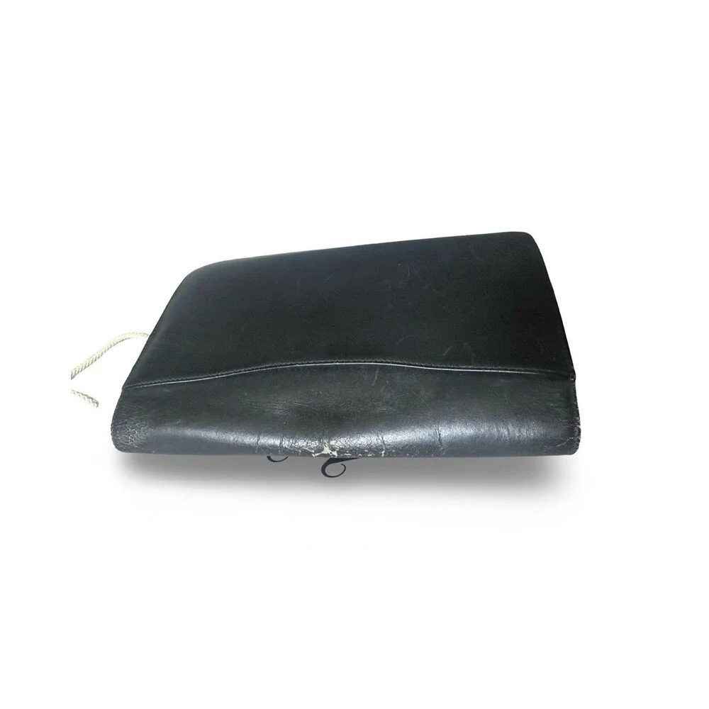 Authentic dunhill Leather Second bag Clutch bag Black working lock